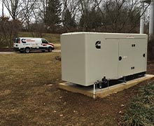 A commercial generator installed at a large residence on Gibson Island
