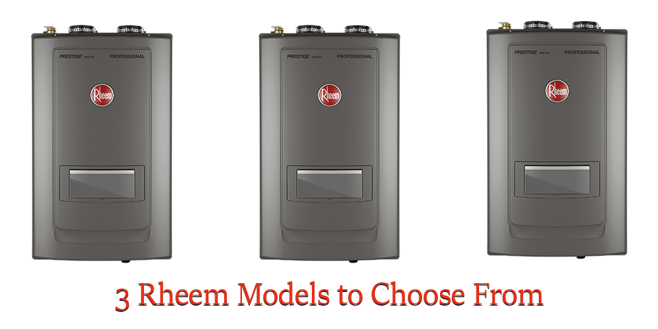 The Rheem Prestige combination boiler water heater line