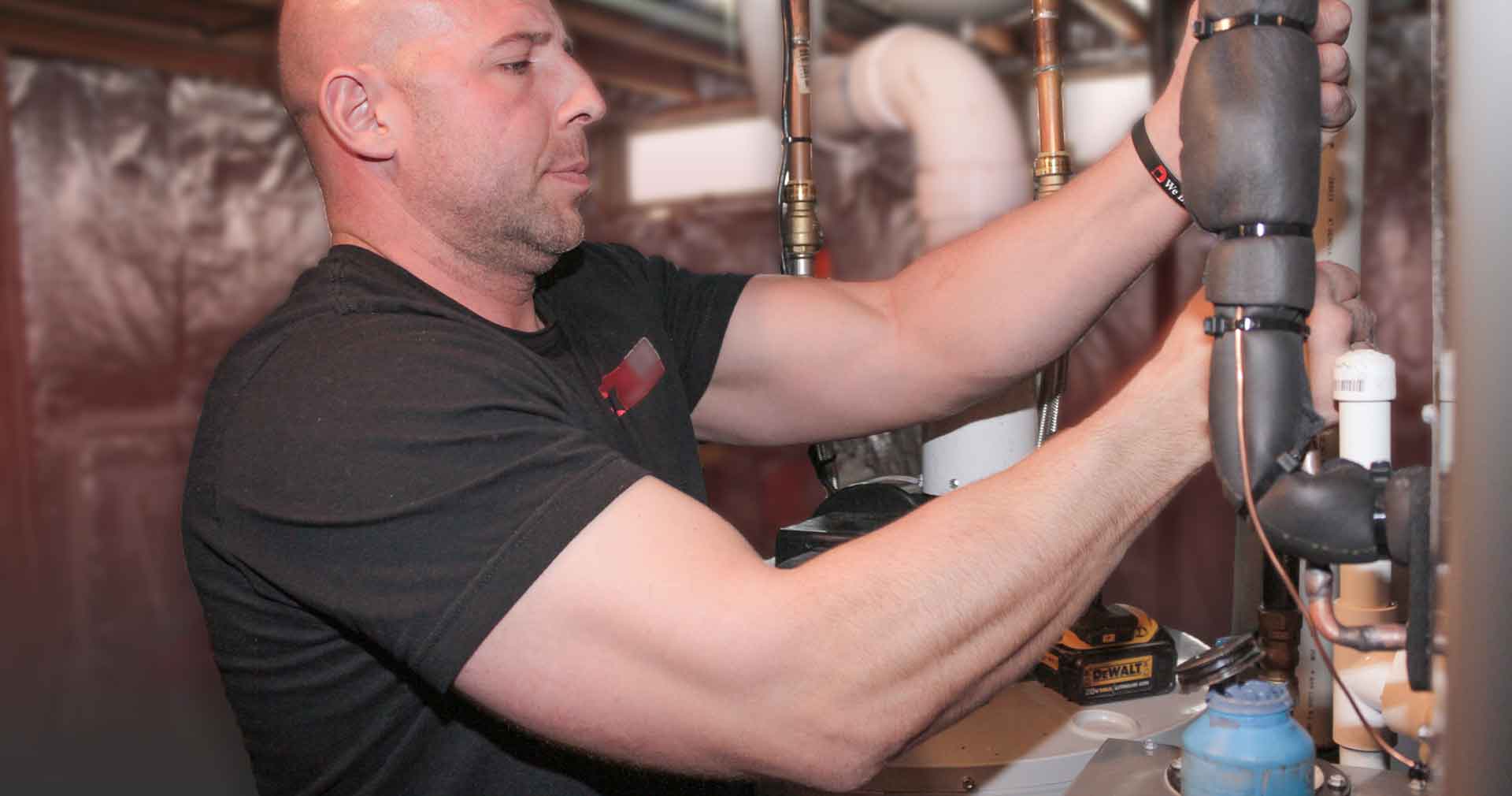 Kenneth Kloster installing a new gas heating system in Columbia, MD